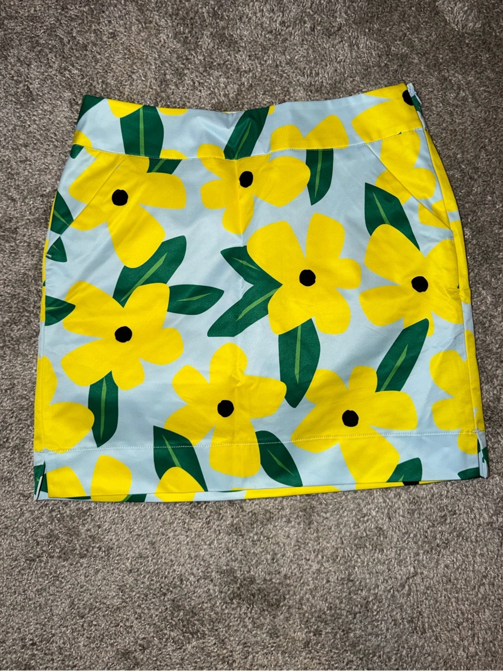 Loudmouth Golf Yellow Floral Print Mini Skirt
